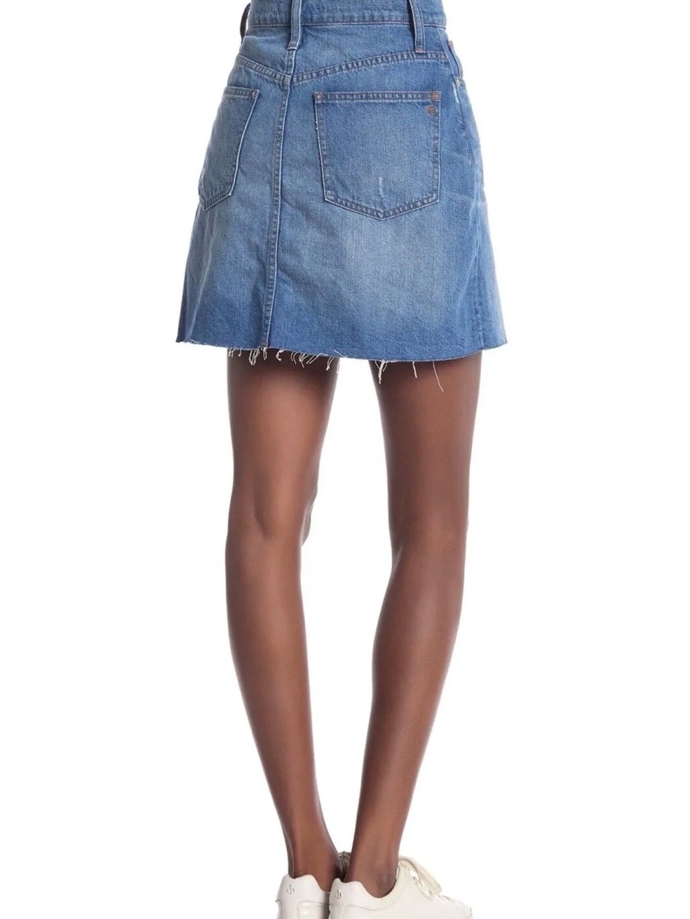 Madewell NWT $70 Denim A-Line Raw Hem Skirt 24 - Picture 2 of 7